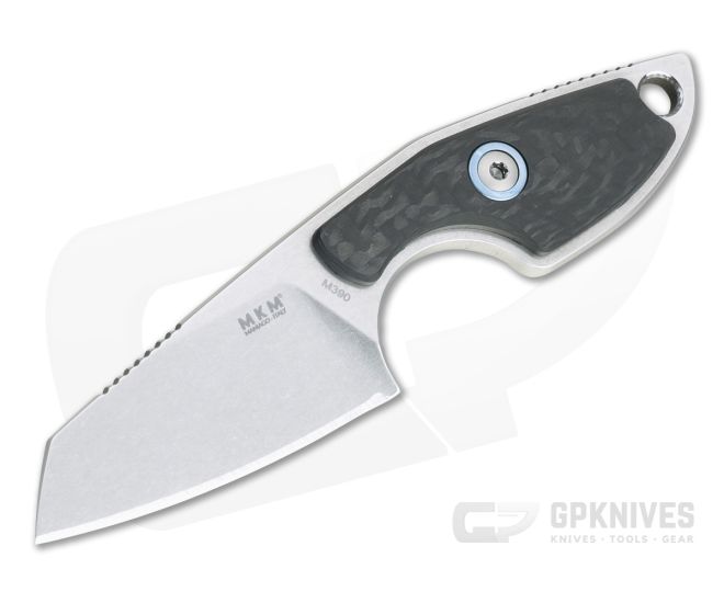 MKM Mikita Mikro 2 Vox Sheepsfoot Stonewashed M390 Carbon Fiber Neck Knife MR02-CF - MKM-MR02-CF