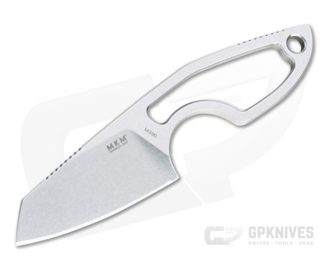 MKM Mikita Mikro 2 Vox Sheepsfoot Stonewashed M390 Skeletonized Neck Knife MR02-N - MKM-MR02-N