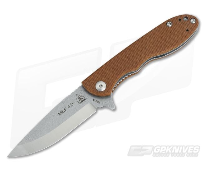 TOPS Knives Mini Scandi Folder 4.0 Liner Lock Flipper Micarta N690Co MSF-4.0 - TP-MSF-40
