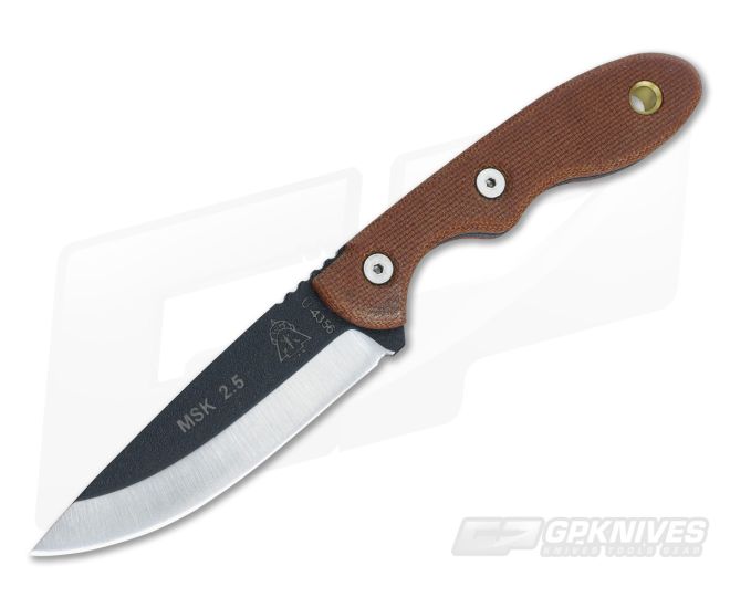 TOPS Knives Mini Scandi Knife 2.5 Brown Canvas Micarta - TP-MSK25