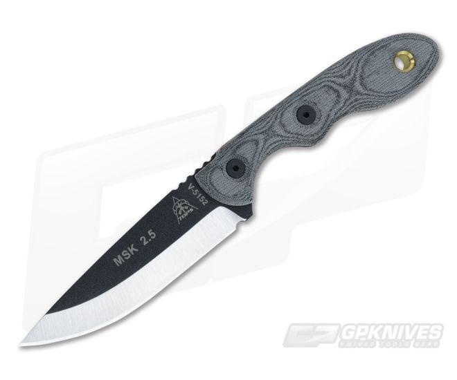 TOPS Knives Mini Scandi Knife 2.5 Black Linen Micarta - TP-MSKBLM