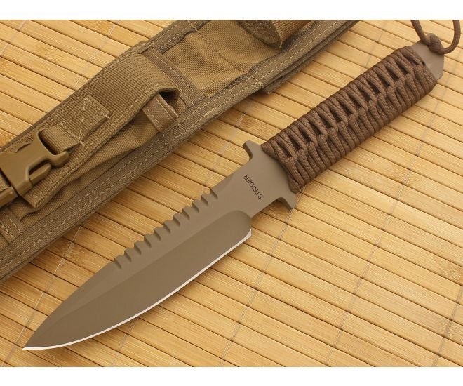 Strider MT-SS Desert Cerakote with Brown Cord Wrap - SK-MT-SS-01