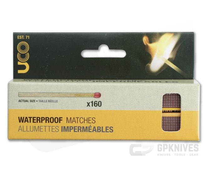 UCO Gear Waterproof Matches - 160 Matches - UCO-MT-WAT-4PK-12S