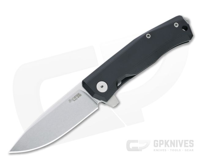 LionSteel Myto Stonewashed M390 Black Aluminum Frame Lock Flipper MT01A-BS - LS-MT01A-BS