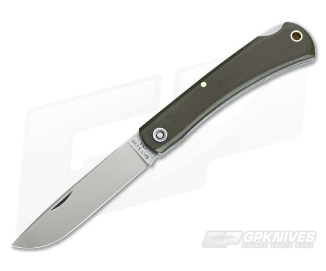 Smith & Sons Mudbug Lockback OD Green Linen Micarta - SS-MUDBUG-GLM