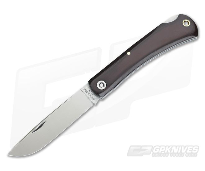 Smith & Sons Mudbug Lockback Maroon Linen Micarta - SS-MUDBUG-MLM