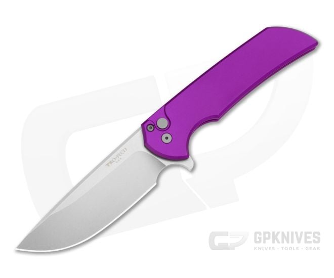 Protech Mordax Solid Purple Handle Stonewash Magnacut - PT-MX101-PURPLE
