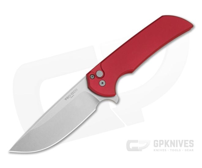 Protech Mordax Red Handle Stonewash CPM-20CV - PT-MX101-RED-20CV