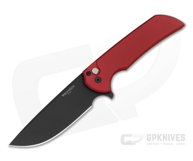 Protech Mordax Red Aluminum Handle DLC Black Magnacut Button Lock Flipper Folding Knife (3.50") MX103-LTD-RED - PT-MX103-LTD-RED