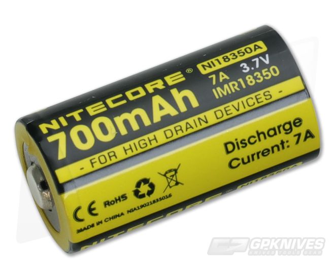 Nitecore IMR 18350 Rechargeable Battery 700mAh NI18350A - NC-NI18350A