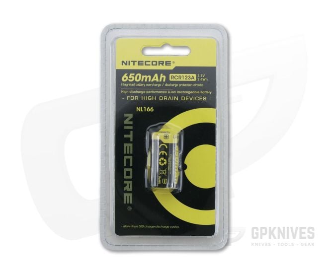 NiteCore CR123A 650mAh Rechargeable Battery - NC-NL166