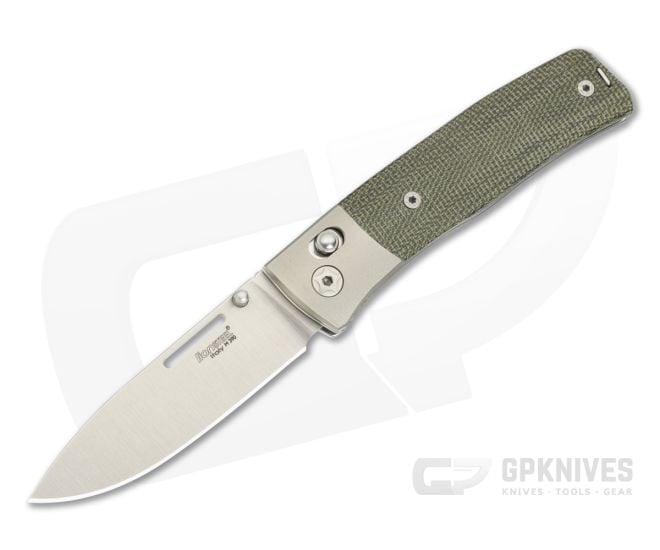 LionSteel NiNi Titanium Bolster Green Canvas M390 Crossbar Lock - LS-NN2-CVG