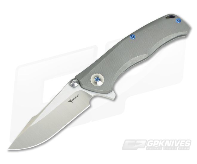 Reate Knives New Torrent Dark Stonewash Titanium Frame Lock Flipper Satin RWL34 - RK-NT-02
