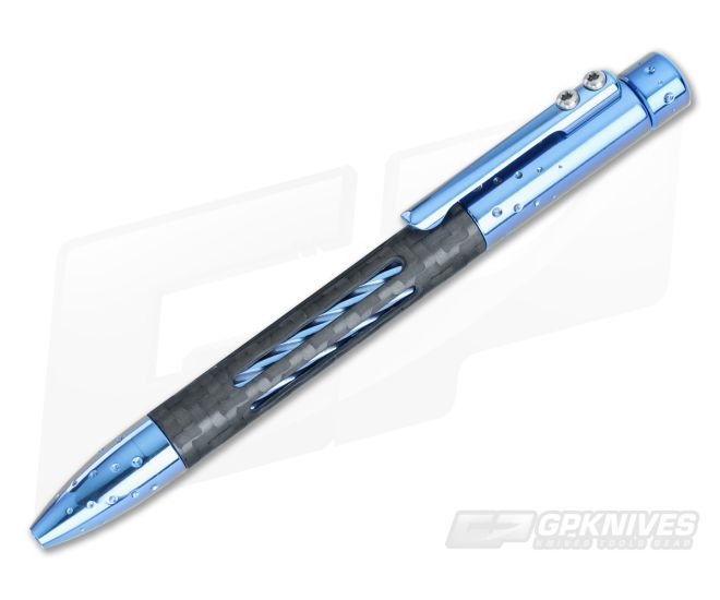 LionSteel Nyala Ink Pen Blue Titanium Carbon Fiber - LS-NY-FC-BLS