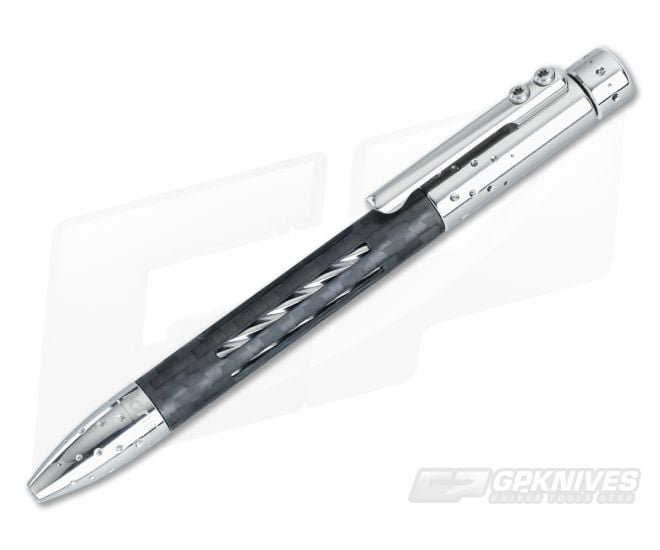 LionSteel Nyala Ink Pen Polished Titanium Carbon Fiber - LS-NY-FC-GYS