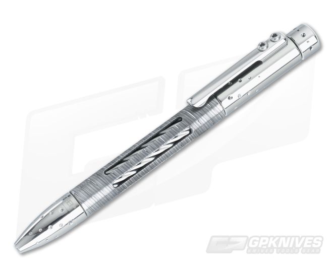 LionSteel Nyala Ink Pen Polished Titanium Damascus - LS-NY-SDT-GYS