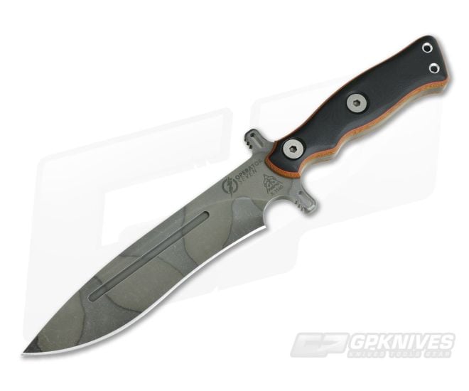 TOPS Knives Operator 7 Camo Tactical Fixed Blade Layered G10 and Micarta - TP-OP7-01-CAMO