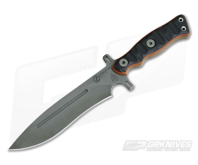 TOPS Knives Operator 7 Tactical Fixed Blade Rocky Mountain Tread Layered G10 and Micarta - TP-OP7-01-RMT