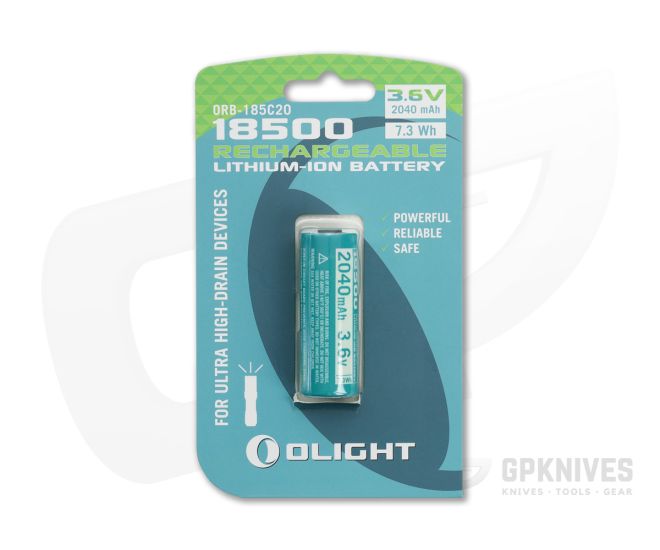 Olight 185C20 Customized 18500 2040mAh Lithium Ion (Li-ion) Battery - OL-ORB-185C20