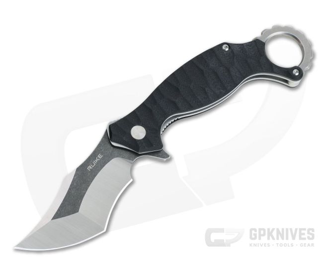 RUIKE P881-B1 Karambit Two-tone 14C28N Black G10 Tactical Liner Lock Flipper - RU-P881-B1