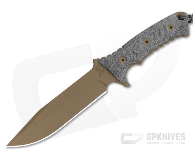 Chris Reeve Pacific Black Canvas Micarta MagnaCut Flat Dark Earth Cerakote Fixed Blade Knife (6" Blade) PAC-1004 - CRK-PAC-1004