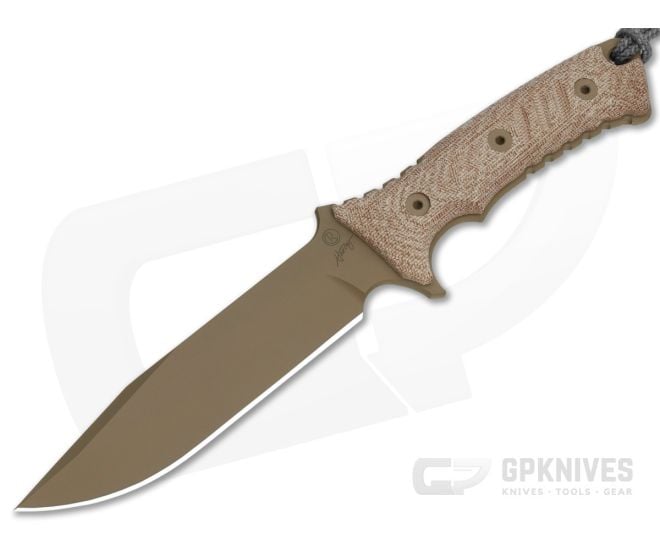 Chris Reeve Pacific Natural Canvas Micarta MagnaCut Flat Dark Earth Cerakote Fixed Blade Knife (6" Blade) PAC-1013 - CRK-PAC-1013