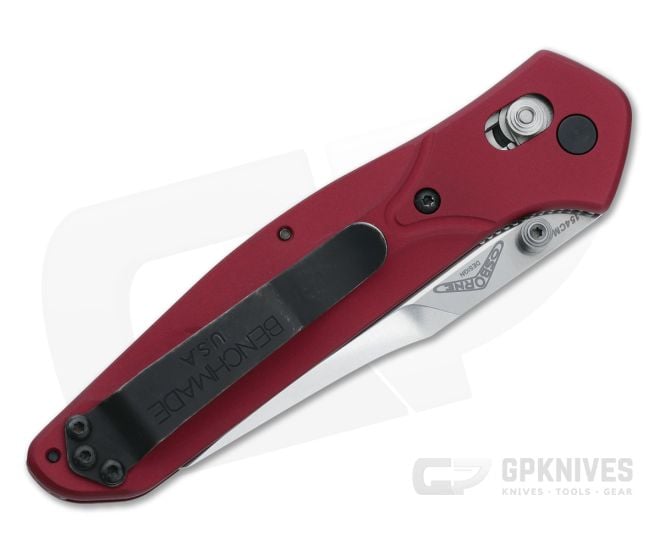 Benchmade 940 Osborne Limited Red Aluminum & Tumbled 154CM for Sale