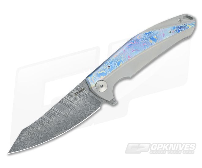 Reate New Prototype Frame Lock Flipper Damascus - RK-PROTO-001
