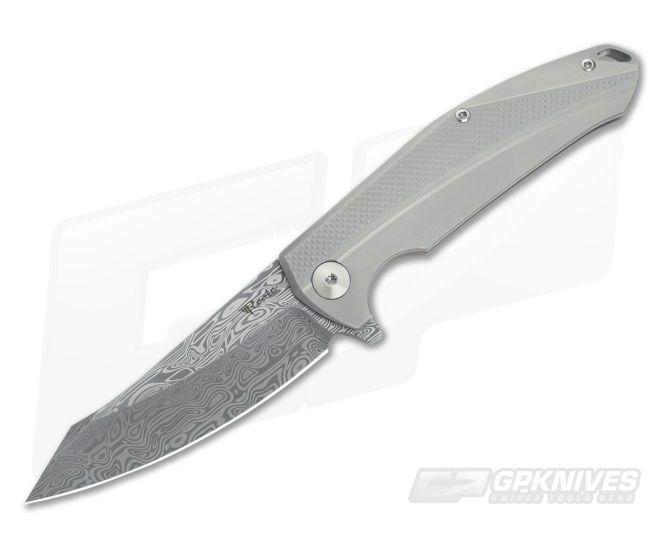 Reate Prototype Frame Lock Flipper Damascus - RK-PROTO-004