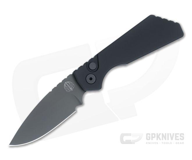Protech PT Plus Automatic Black Aluminum Handles Black DLC MagnaCut Drop Point PT203 - PT-PT203