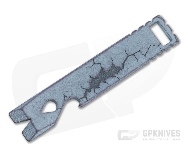 Qerim 37 V4 Worker Titanium Pry Tool Stonewashed Blue San Andreas Engraved 017 - QRM-017