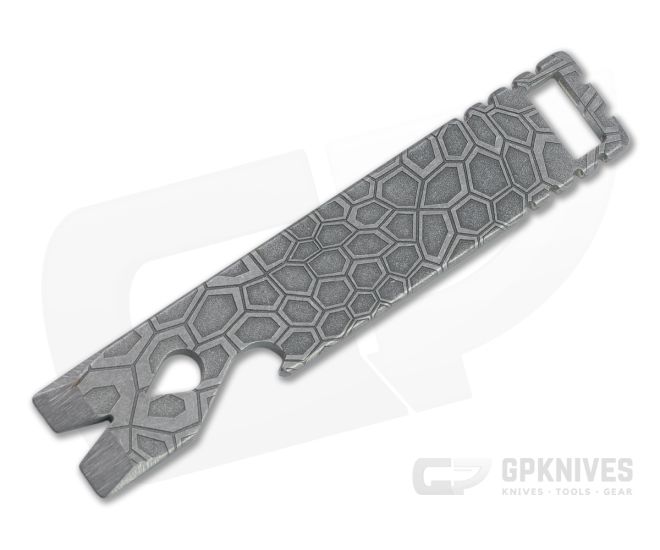 Qerim 37 V4 Worker Titanium Pry Tool Stonewashed Reptilian Engraved 019 - QRM-019