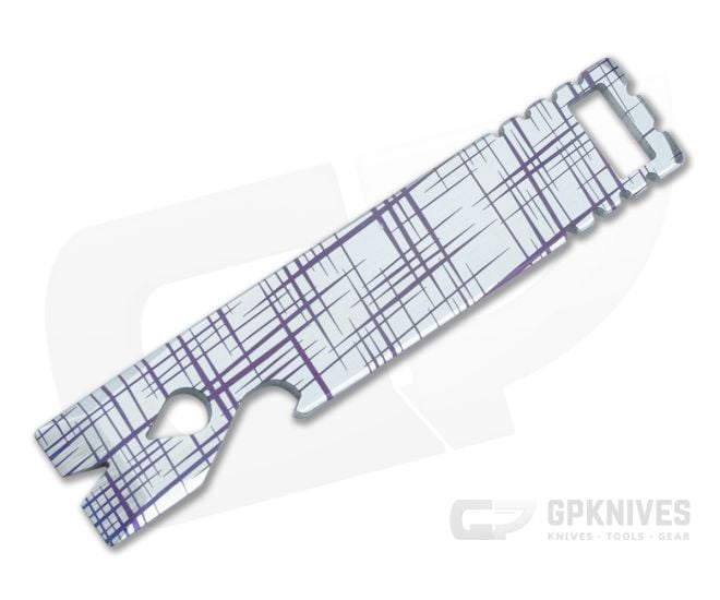 Qerim 37 V4 Worker Titanium Pry Tool Satin Anodized Crosshatch Engraved 022 - QRM-022