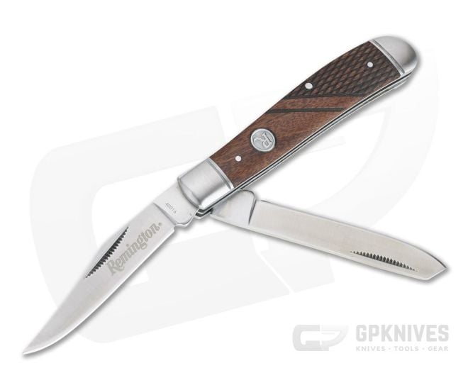 Remington Heritage Series Medium Trapper Wood Handled Slip Joint R40016BR - RM-R40016BR