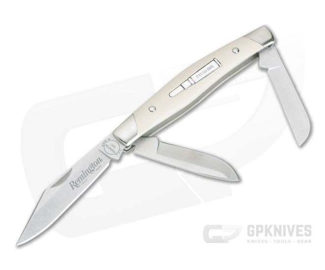 Remington 2020 Stockman Bullet Knife Limited Ivory Paper Micarta Handle 420HC Blade R50037 - RM-R50037