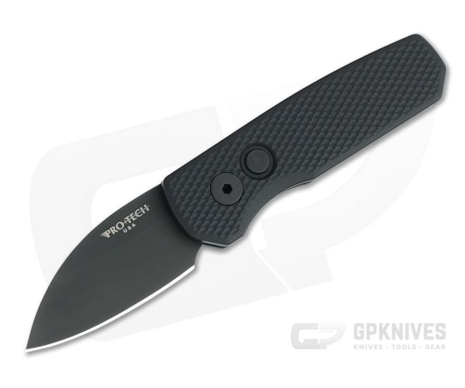 Protech Runt 5 Automatic Wharncliffe Blackout DLC 20CV Textured Aluminum Folder R5106 - PT-R5106