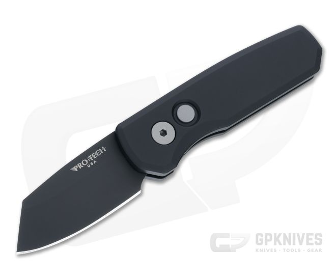 Protech Runt 5 Reverse Tanto Black DLC 20CV Smooth Black Aluminum Automatic R5203 - PT-R5203