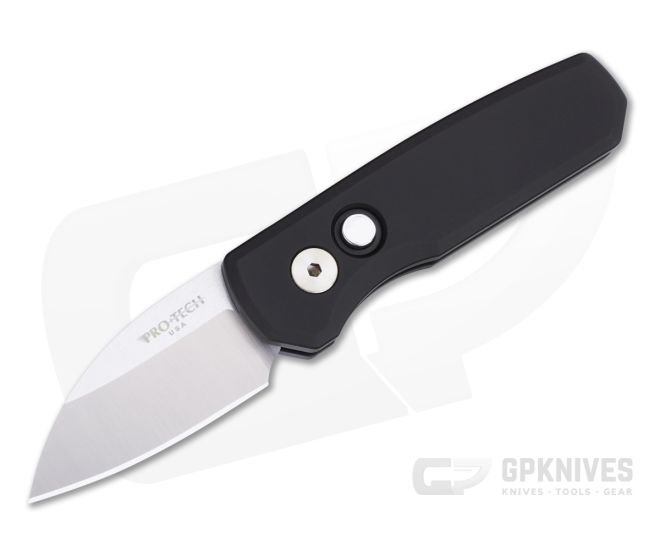Protech Runt 5 Auto Black Handle Satin Magnacut Wharncliffe - PT-R5300-LTD