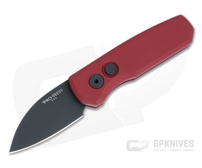Protech Runt 5 Wharncliffe DLC MagnaCut Smooth Red Aluminum Automatic R5303-RED - PT-R5303-RED