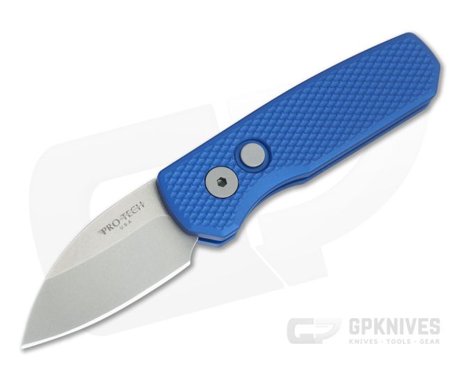 Protech Runt 5 Textured Blue Stonewash Wharncliffe - PT-R5305-BLUE