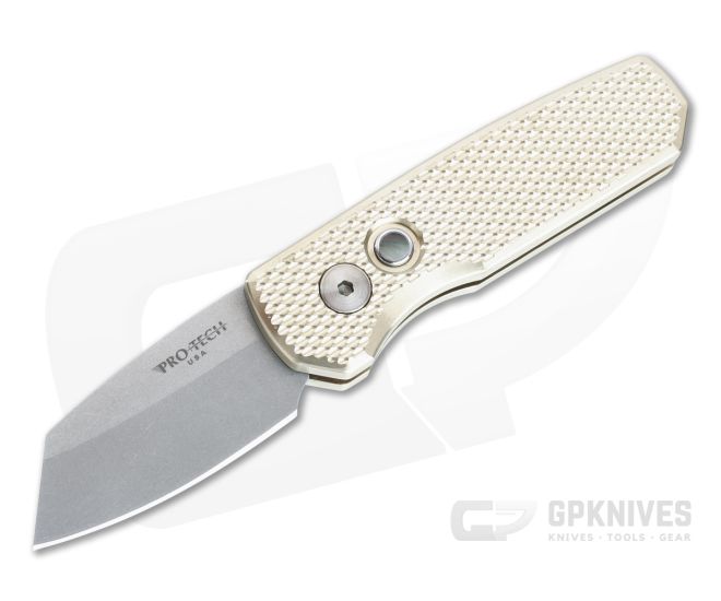 Protech Runt 5 Reverse Tanto Stonewashed MagnaCut Textured Bronze AL Automatic R5411 - PT-R5411