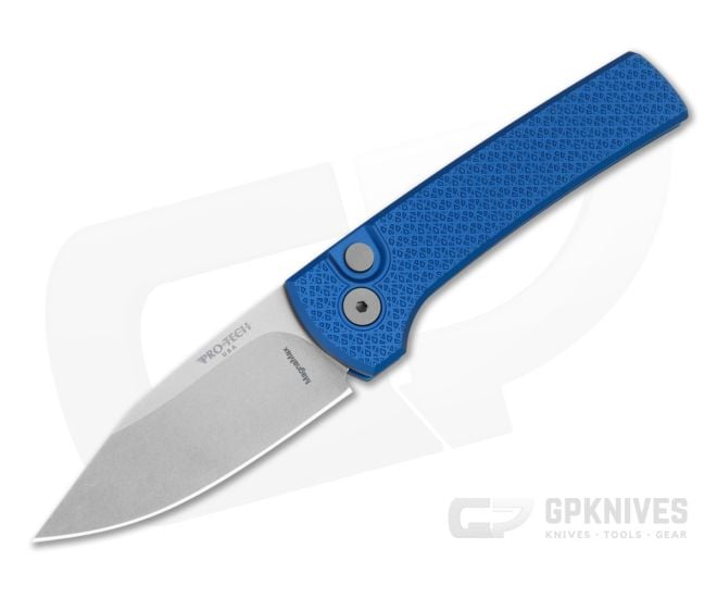 Protech Scapegoat Compact Blue Aluminum Stonewash MagnaMax Clip Point Automatic Knife (3.15") RCS1105-BLUE - PT-RCS1105-BLUE