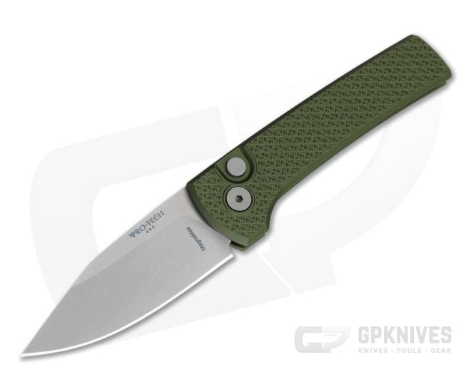 Protech Scapegoat Compact Green Carbide Textured Aluminum MagnaMax Stonewash Automatic Knife (3.15" Blade) RCS1105-GREEN - PT-RCS1105-GREEN