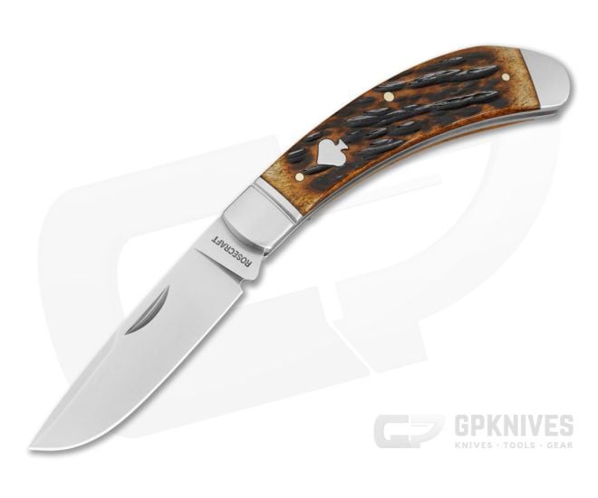 RoseCraft Obed Creek Bow Trapper Dapper Jigged Bone 14C28N Stainless Pocket Knife (4.12" Closed) RCT015-DJB - RCB-RCT015-DJB