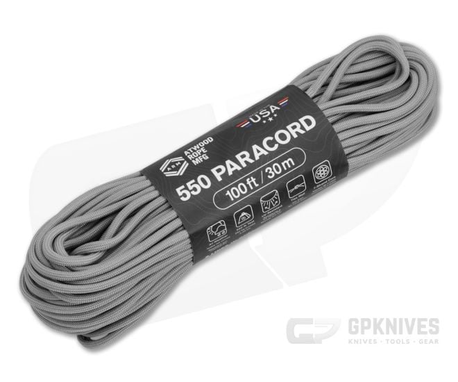 Atwood Rope 550 Paracord Gray (100 Feet) RG001H - AWR-RG001H
