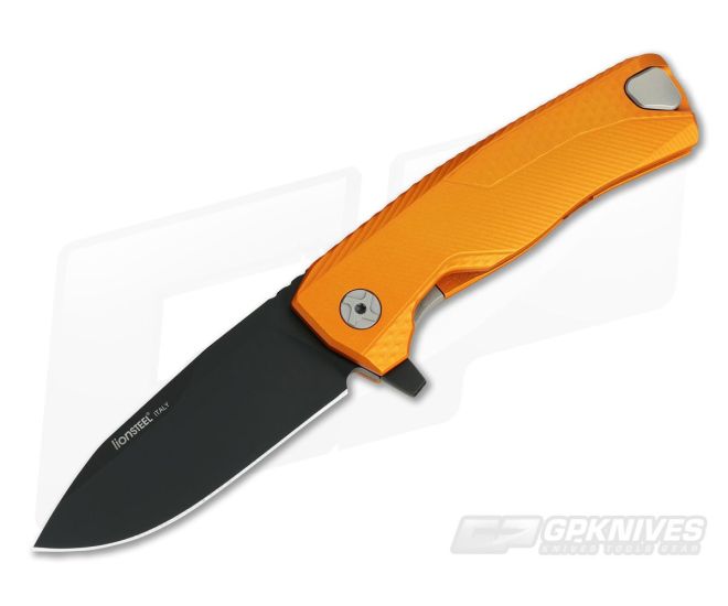 LionSteel ROK H.WAYL Hidden Clip Orange Aluminum Black M390 Flipper ROK A OB - LS-ROK-A-OB