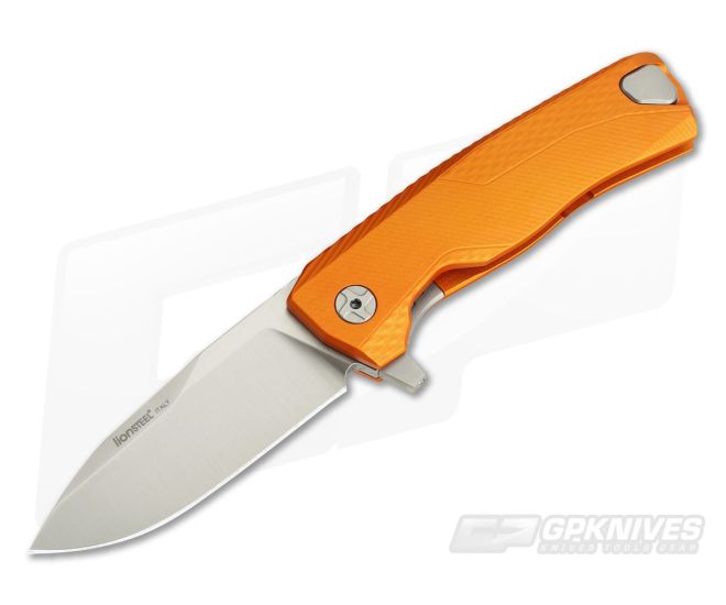 LionSteel ROK H.WAYL Hidden Clip Orange Aluminum M390 Flipper ROK A OS - LS-ROK-A-OS