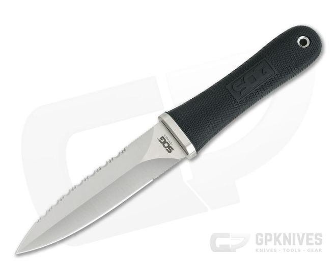 SOG Pentagon Satin AUS-8 Combo Edge Dagger Tactical Fixed Blade Knife S14-N - SOG-S14-N