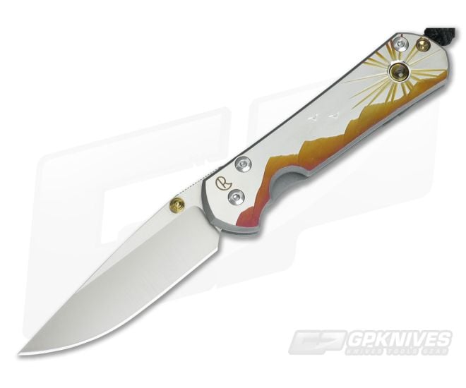 Chris Reeve Small Sebenza 21 Morning Sun Unique Graphic Citrine Cabochon 1060-002 - CRK-S21-1060-002