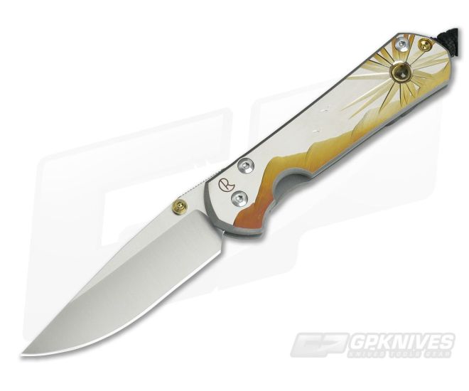 Chris Reeve Small Sebenza 21 Morning Sun Unique Graphic Citrine Cabochon - CRK-S21-1112-006